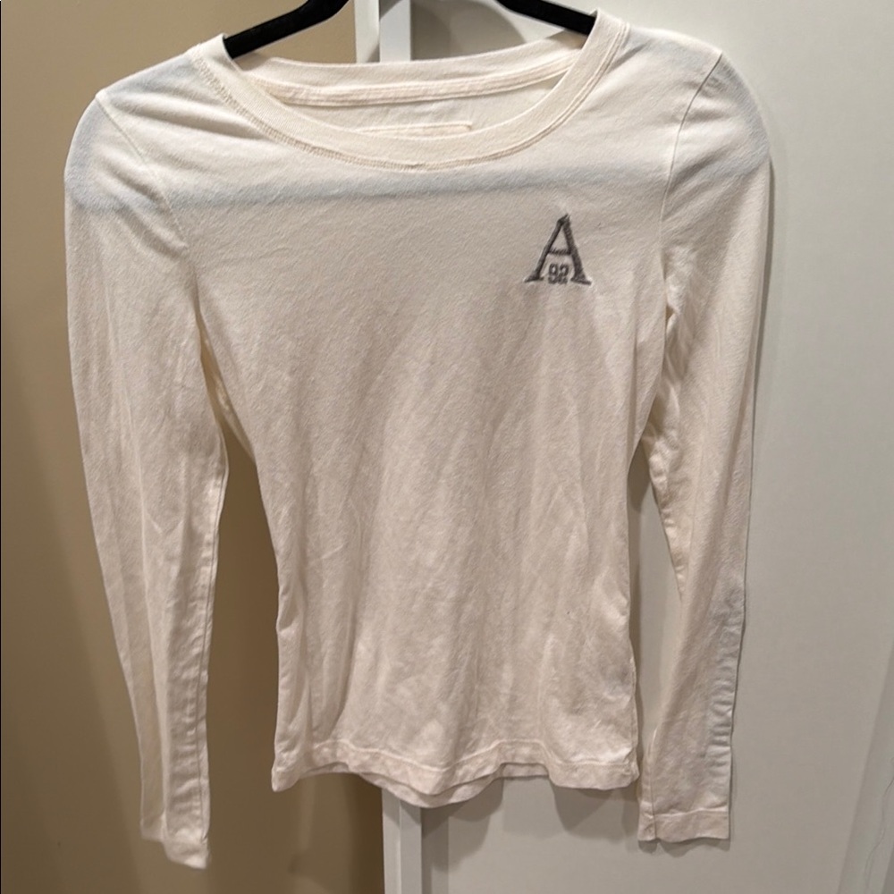 Abercrombie Kids Girls White Long Sleeve Tee Size XL Graphic